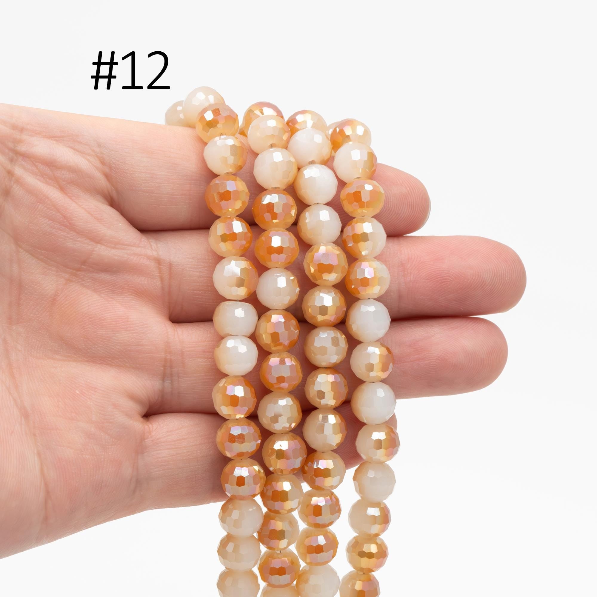70pcs Round Faceted Crystal Glass Beads 8mm (96QZ-08)